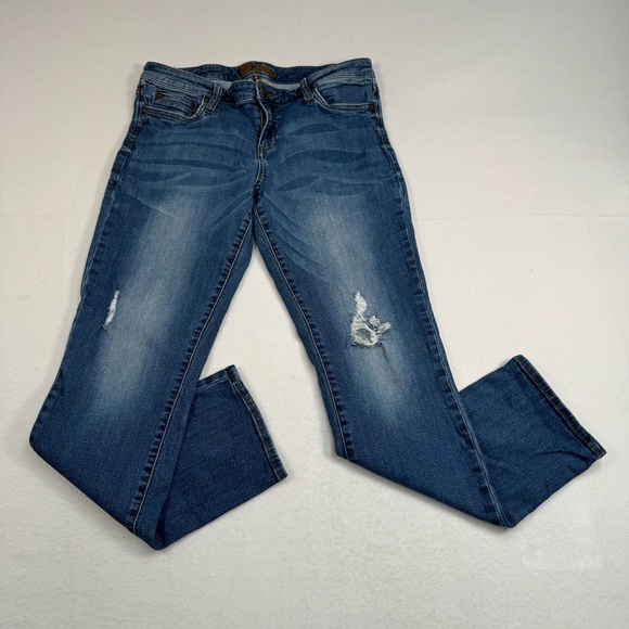 Kut From The Kloth Straight Leg Jeans Womens Size 12 Mid Rise Dark Wash - Picture 1 of 14